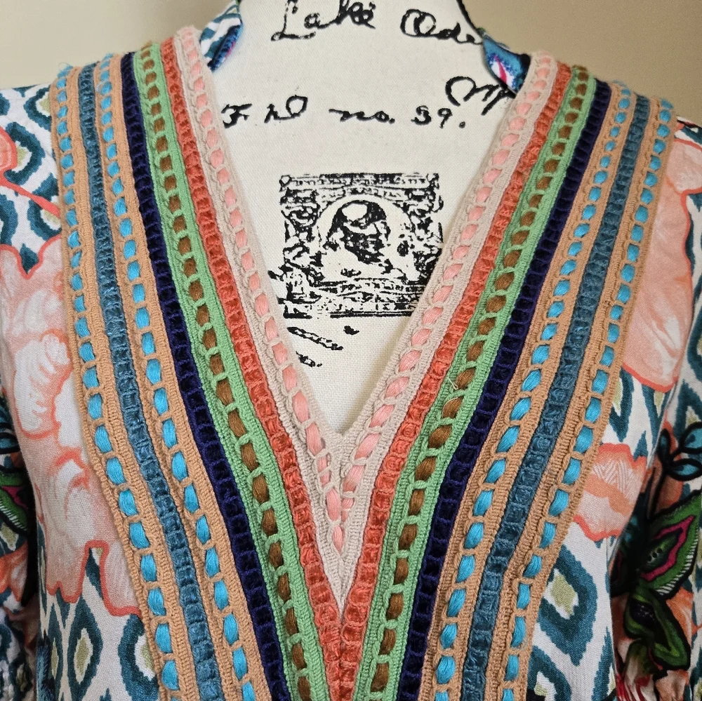 Blank London Anthropologie Top Womens S Colorful Floral Jersey - Picture 2 of 10